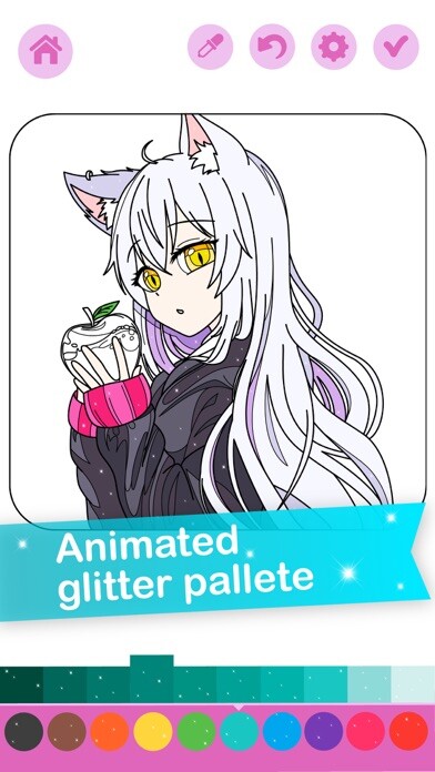 Emulate iPhone app Kawaii Anime Coloring Book using MyAndroid