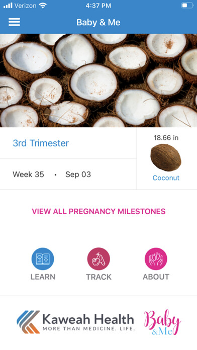 Emulate iPhone app Kaweah Health’s Baby & Me using MyAndroid