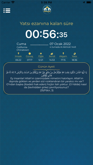 Emulate iPhone app Kıblegâh: Namaz Vakitleri using MyAndroid Emulate iPhone app Kıblegâh: Namaz Vakitleri using MyAndroid