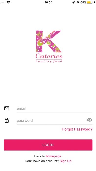 Emulate iPhone app KCateries Healthy Food using MyAndroid