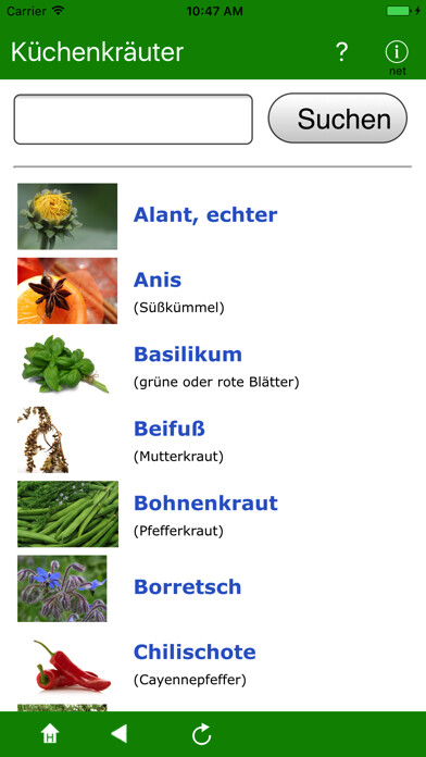 Emulate iPhone app Küchenkräuter using MyAndroid Emulate iPhone app Küchenkräuter using MyAndroid