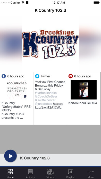 Emulate iPhone app K Country 102.3 using MyAndroid