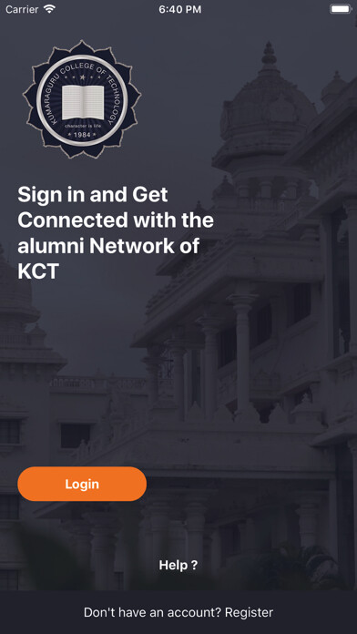 Emulate iPhone app KCT Alumni Association using MyAndroid
