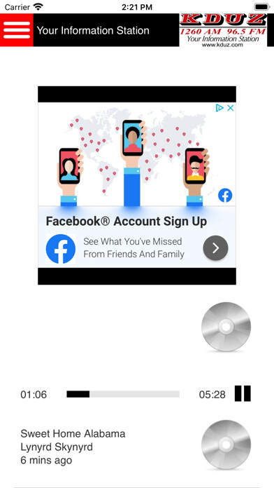 Emulate iPhone app KDUZ 1260 AM using MyAndroid