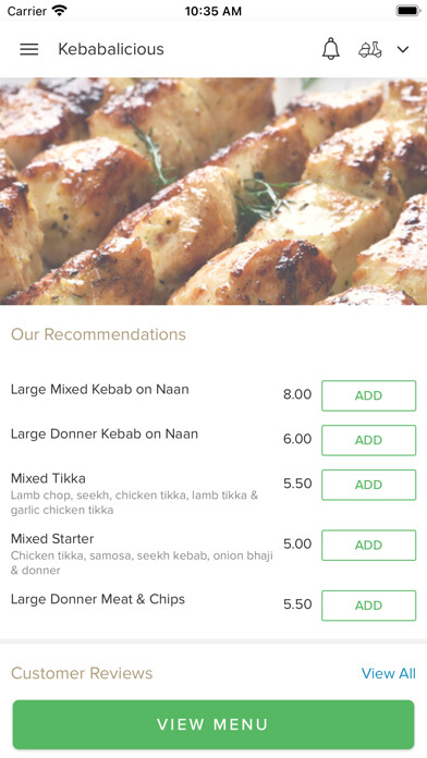 Emulate iPhone app Kebabalicious using MyAndroid