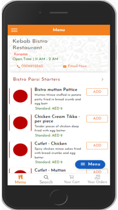Emulate iPhone app Kebab Bistro using MyAndroid Emulate iPhone app Kebab Bistro using MyAndroid