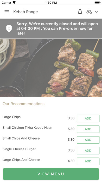 Emulate iPhone app Kebab Range. using MyAndroid Emulate iPhone app Kebab Range. using MyAndroid