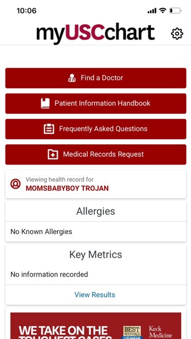 Emulate iPhone app Keck Medicine myUSCchart using MyAndroid Emulate iPhone app Keck Medicine myUSCchart using MyAndroid