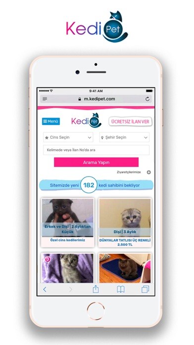 Emulate iPhone app KEDiPET.COM Yavru Kedi ilanı using MyAndroid