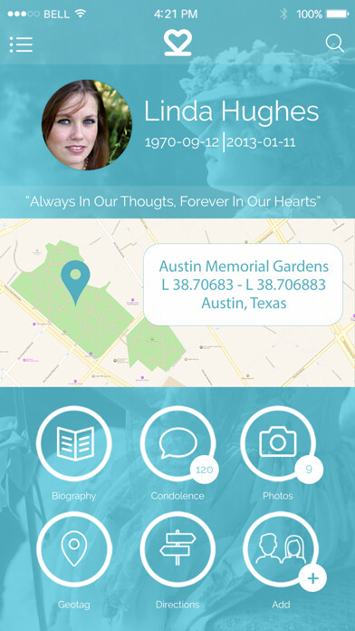 Emulate iPhone app Keeper Memorials using MyAndroid