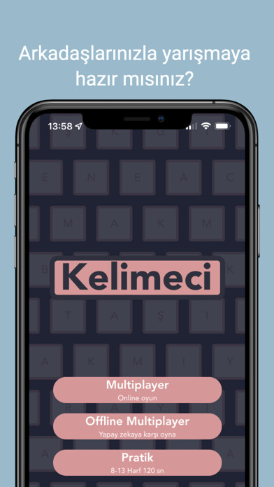 Emulate iPhone app Kelimeci - Bir kelime oyunu using MyAndroid