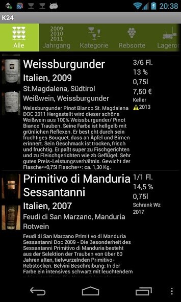 Run android online APK Kellermeister - Wine cellar from MyAndroid or emulate Kellermeister - Wine cellar using MyAndroid