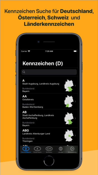 Emulate iPhone app Kennzeichen-Suche using MyAndroid