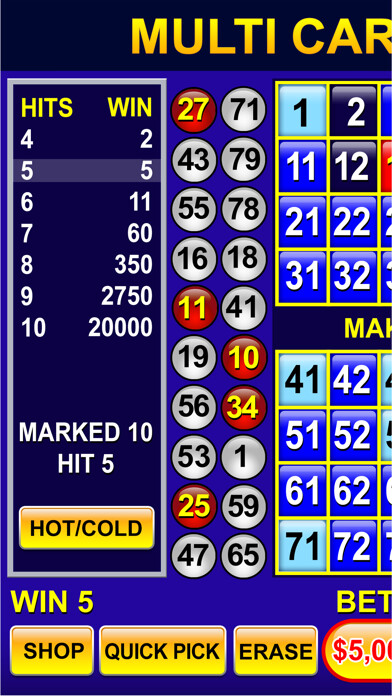 Emulate iPhone app Keno - Multi Card keno games using MyAndroid