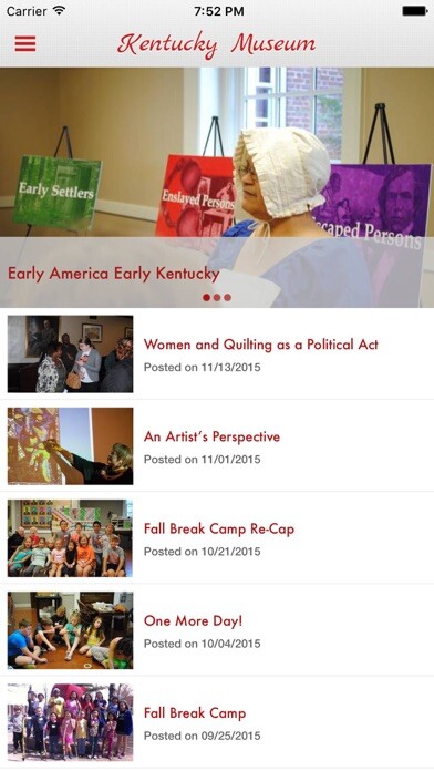 Emulate iPhone app Kentucky Museum using MyAndroid