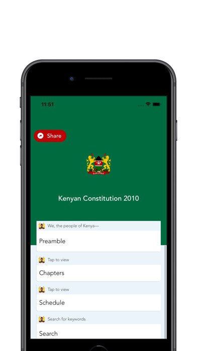 Emulate iPhone app Kenyan Constitution using MyAndroid