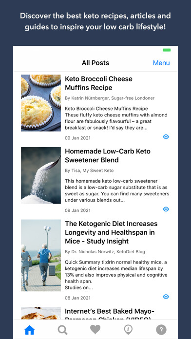 Emulate iPhone app Keto App: Recipes Guides News using MyAndroid