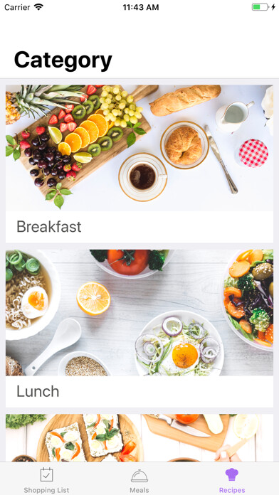 Emulate iPhone app Ketogenic Keto diet food list using MyAndroid