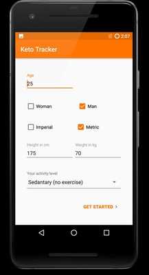 Emulate Android APK Keto Tracker