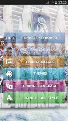 Emulate Android APK Keyboard For Real Madrid