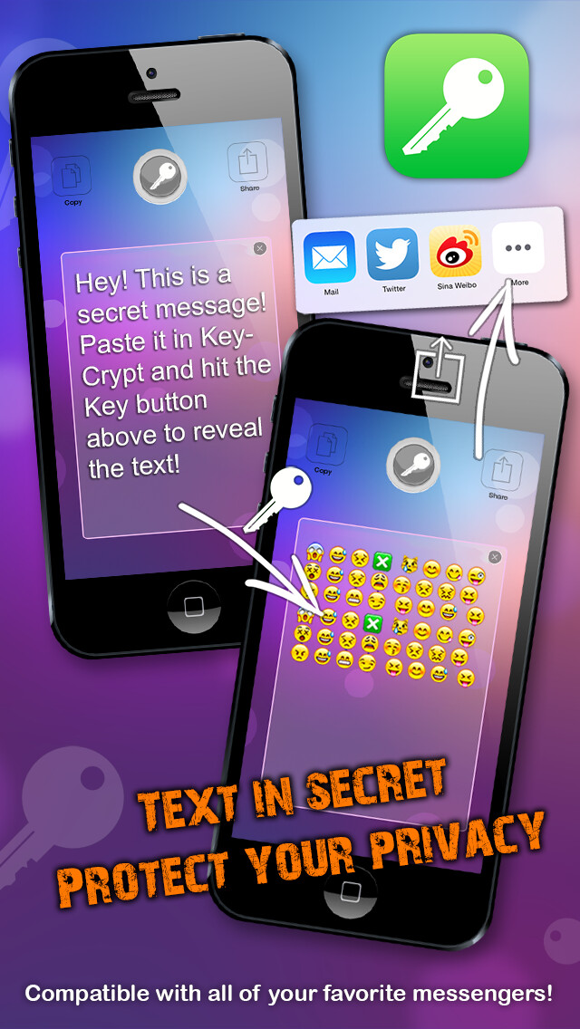 Emulate iPhone app Key Crypt - Text in secret! using MyAndroid Emulate iPhone app Key Crypt - Text in secret! using MyAndroid