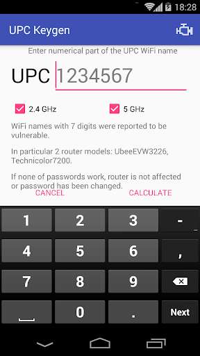 Emulate Android APK Keygen for UPC routers