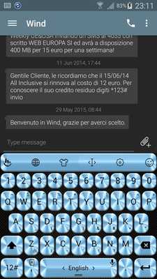 Emulate Android APK Keyoard Theme Metallic Azure