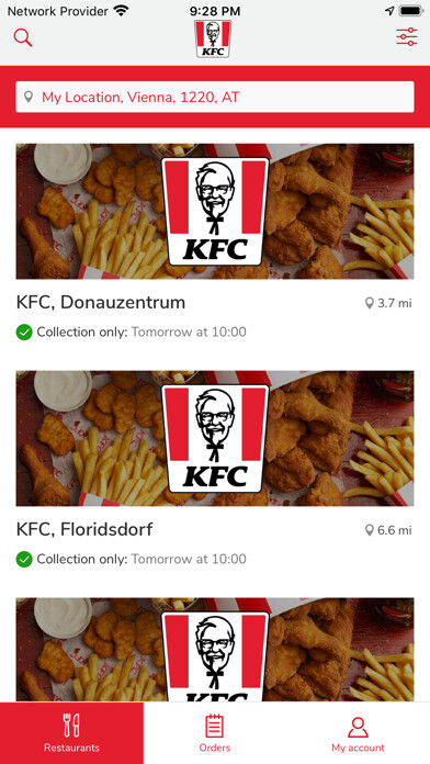Run android online APK KFC Austria Click  Collect from MyAndroid or emulate KFC Austria Click  Collect using MyAndroid