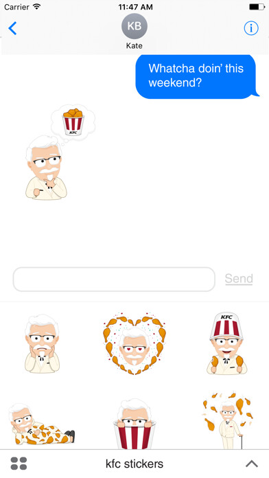 Emulate iPhone app KFC Stickers using MyAndroid Emulate iPhone app KFC Stickers using MyAndroid