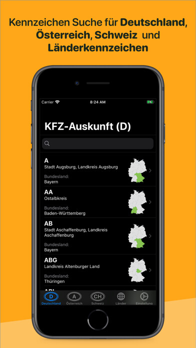Emulate iPhone app KFZ Auskunft HD using MyAndroid