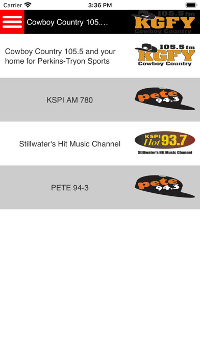 Emulate iPhone app KGFY Cowboy Country 105.5 FM using MyAndroid
