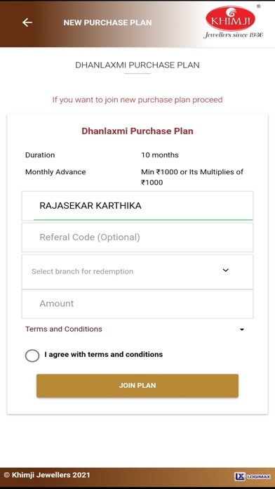 Emulate iPhone app Khimji Jewellers using MyAndroid
