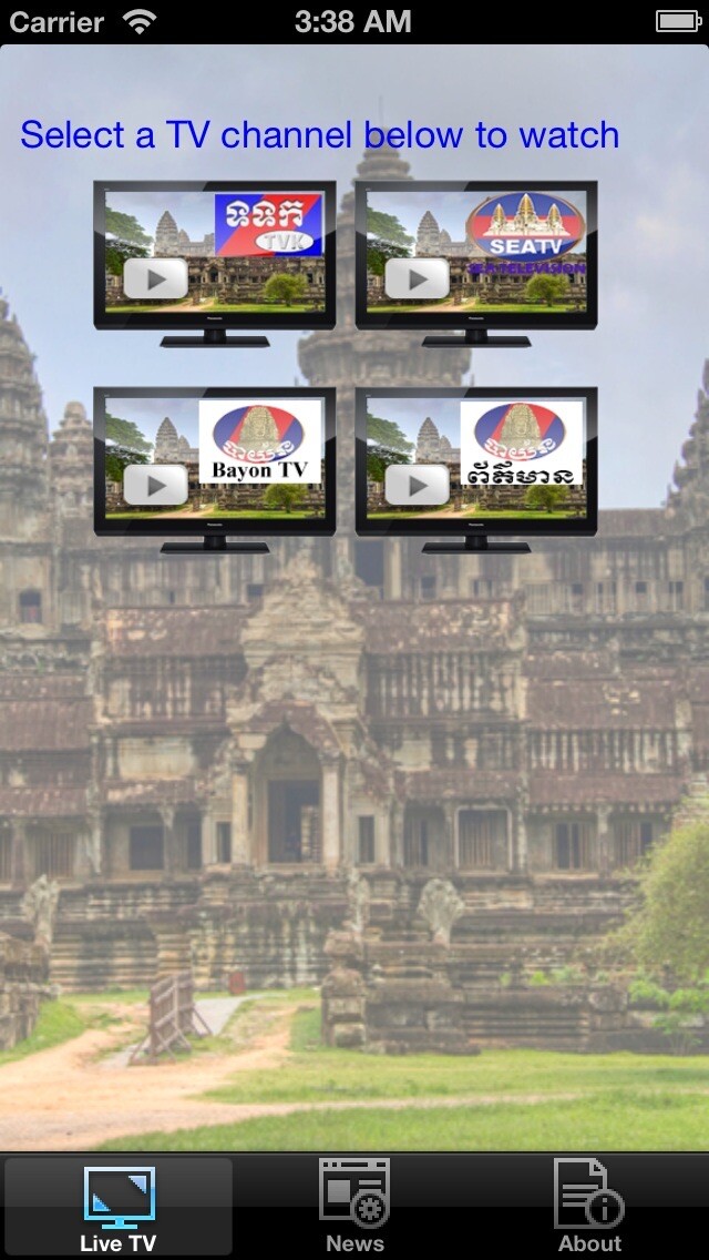 Emulate iPhone app Khmer.be Live TV using MyAndroid Emulate iPhone app Khmer.be Live TV using MyAndroid