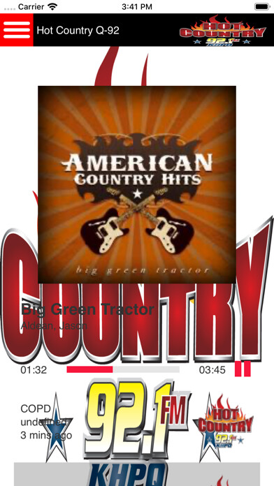 Emulate iPhone app KHPQ Hot Country Q92.1 using MyAndroid Emulate iPhone app KHPQ Hot Country Q92.1 using MyAndroid