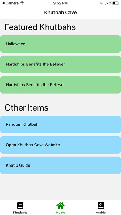 Emulate iPhone app Khutbah Cave using MyAndroid