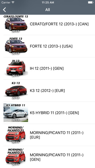 Emulate iPhone app Kia Car Parts Diagrams using MyAndroid