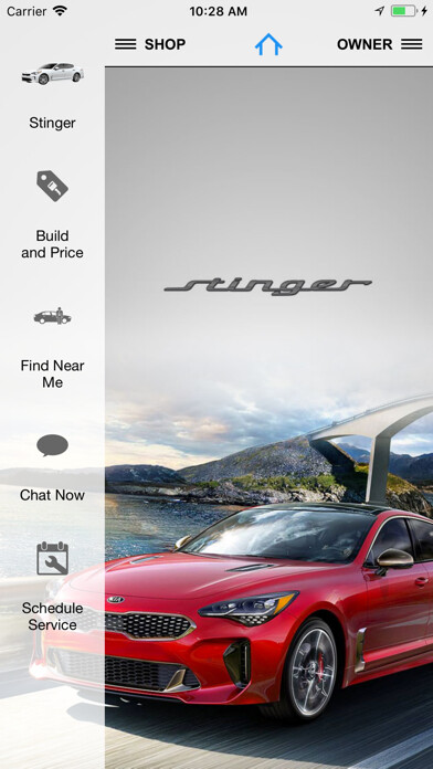 Emulate iPhone app Kia Stinger - Shop. Buy. Own. using MyAndroid