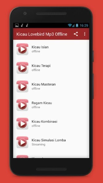 Run android online APK Kicau Lovebird Mp3 Offline from MyAndroid or emulate Kicau Lovebird Mp3 Offline using MyAndroid