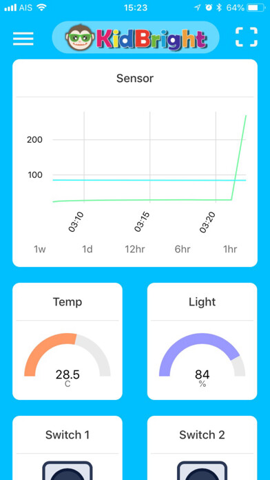Emulate iPhone app KidBright IoT using MyAndroid