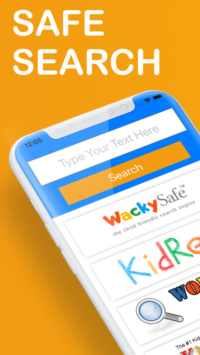 Emulate iPhone app Kidos - Safe Search using MyAndroid