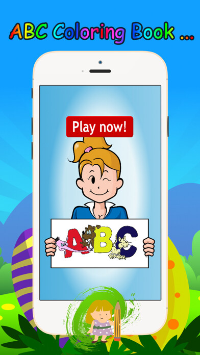 Emulate iPhone app Kids ABC animals Cartoon words Coloring book page using MyAndroid Emulate iPhone app Kids ABC animals Cartoon words Coloring book page using MyAndroid