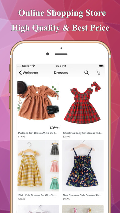 Emulate iPhone app Kids Clothing Fashion Shop using MyAndroid