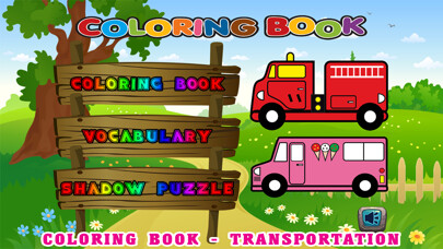 Emulate iPhone app Kids Coloring Pages - Toddler Cars Transportation using MyAndroid