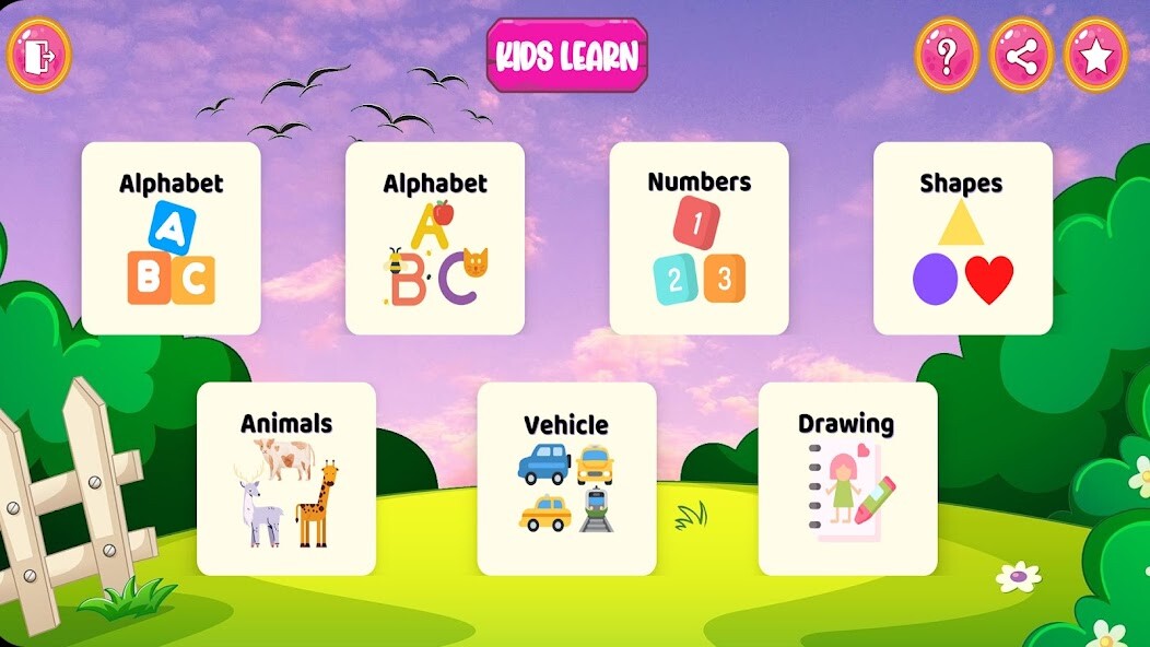 Run android online APK Kids Learn -  Alphabet  Shape from MyAndroid or emulate Kids Learn -  Alphabet  Shape using MyAndroid