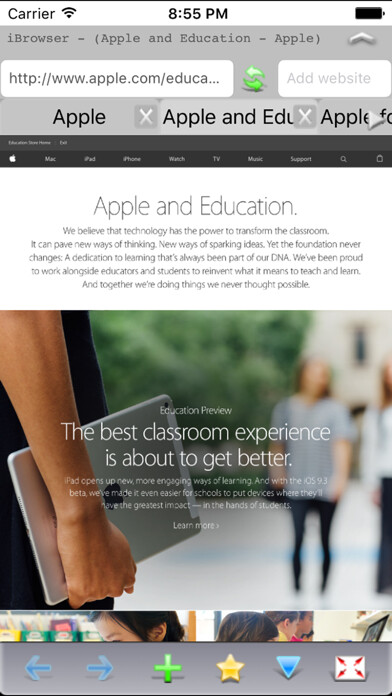Emulate iPhone app Kids web browser - control by parent & multi tabs & full screen using MyAndroid