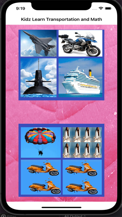 Emulate iPhone app Kidz Learn Transportation using MyAndroid
