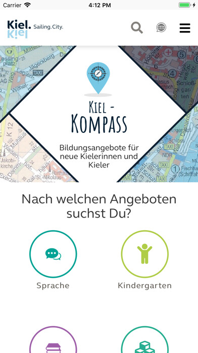 Emulate iPhone app Kiel-Kompass using MyAndroid
