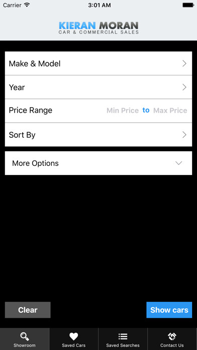 Emulate iPhone app Kieran Moran Car Sales using MyAndroid