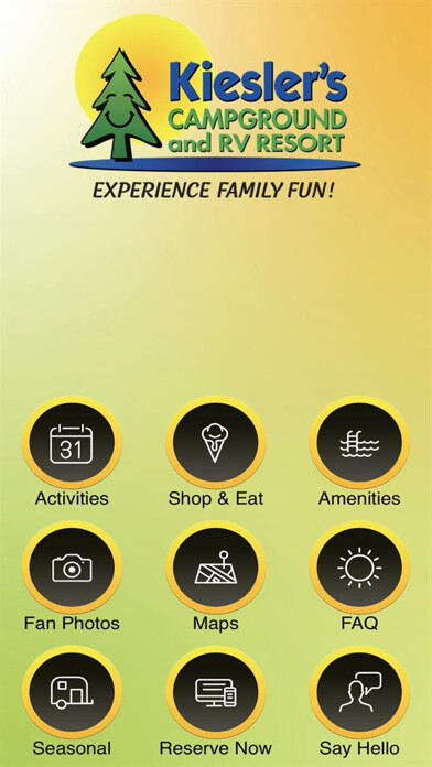 Emulate iPhone app Kieslers Campground RV Resort using MyAndroid