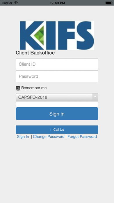 Emulate iPhone app KIFS Trade Capital Back Office using MyAndroid